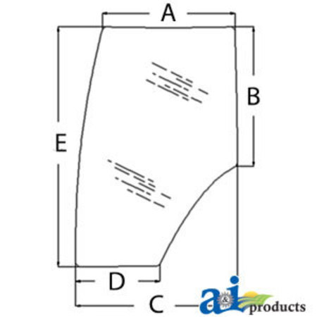 A & I PRODUCTS Glass, Door; Tinted 66" x46" x4" A-344730A2